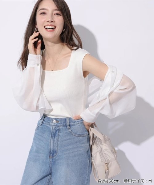 クロップドシアーシャツ×2WAYニットセット(505848378 