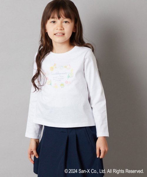 a.v.v(KID'S)(アー・ヴェ・ヴェキッズ)/[100－140]【すみっコぐらし】バックリボンＴシャツ/ホワイト