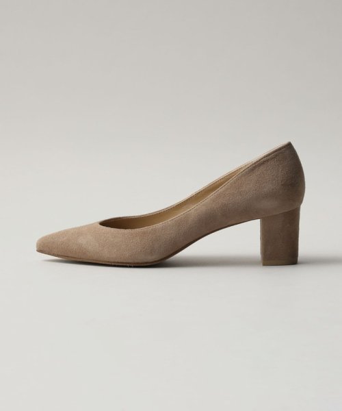 ポインテッドブロックヒール パンプス55↓↑ あらかじめご了承ください