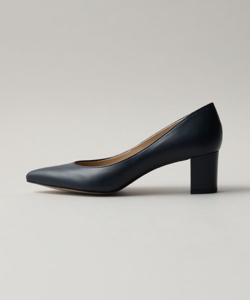 ポインテッドブロックヒール パンプス55↓↑ あらかじめご了承ください