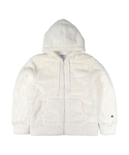 CHAMPION(チャンピオン)/ チャンピオン Champion ジャケット フリースジャケット ジップアップ アウター フーデッド レディース ZIP FOODED JACKET ブラック /オフホワイト