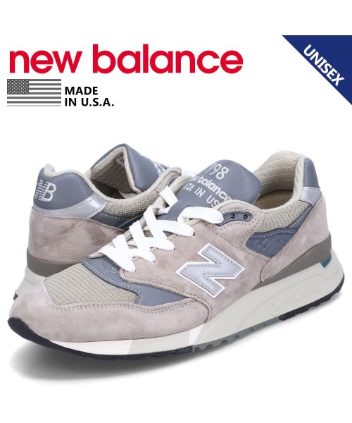 ニューバランス new balance 998 スニーカー メンズ レディース Dワイズ MADE IN USA グレー U998GR ニューバランス balance
