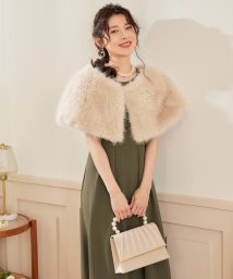 DRESS+/ショール ラビットフェイクファー コサージュ付き 結婚式/505850056