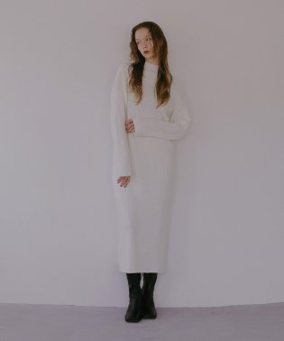 MIELI INVARIANT/Button Rib Knit Onepiece/505850270