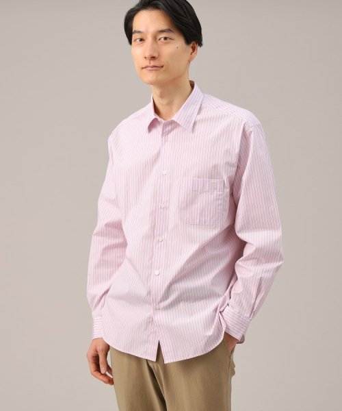 TAKEO KIKUCHI(タケオキクチ)/100／2ストライプ レギュラーカラーシャツ/ピンク（371）