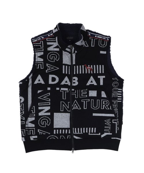 adabat(アダバット)/ アダバット adabat ベスト アウター メンズ 防寒 ジップアップ ジャガード ZIPUP VEST ブラック ブルー 黒/ブラック