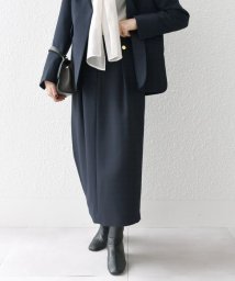 SHIPS any WOMEN/SHIPS any:〈洗濯機可能〉ダブルクロス Iライン タック スカート［NAVY BLUE］/505851076