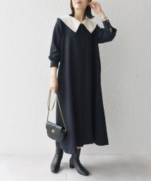 SHIPS any WOMEN/《追加予約》SHIPS any: 〈洗濯機可能〉ダブルクロス チェルシー ワンピース［NAVY BLUE］/505851136