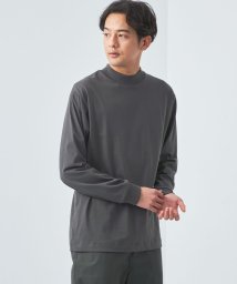 green label relaxing(グリーンレーベルリラクシング)/スパニッシュピマ ミックス モックネック カットソー/DKGRAY