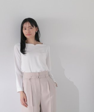 NATURAL BEAUTY BASIC/スクエアハートネックブラウス　24SS/505847337