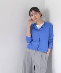 NATURAL BEAUTY BASIC(ナチュラルビューティーベーシック)/クルーネックコンパクトカーディガン/ブルー1