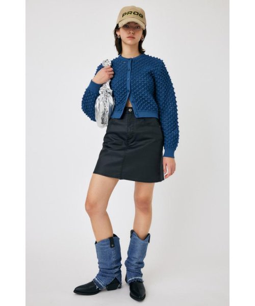 moussy(マウジー)/PEAK STITCH KNIT カーディガン/BLU