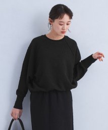 green label relaxing(グリーンレーベルリラクシング)/フクレ ジャカード ドロスト プルオーバー カットソー/BLACK