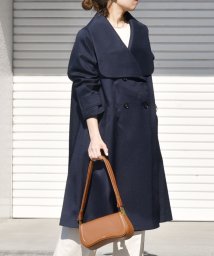 SHIPS any WOMEN/SHIPS any: ドライツイル ショールカラー Aライン コート［NAVY BLUE］/505851666