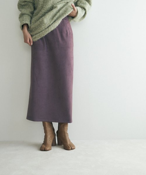 marjour(マージュール)/SUEDE NARROW SKIRT/パープル