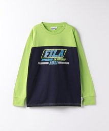 FILA（School Kids）(フィラ（スクール　キッズ）)/FILA男児ラバープリント長袖Tシャツ/ライトグリーン