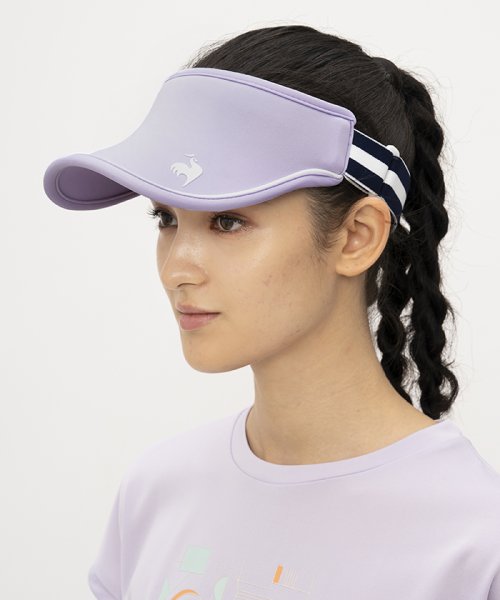 le coq sportif (ルコックスポルティフ)/ジャカードゴムサンバイザー/パープル