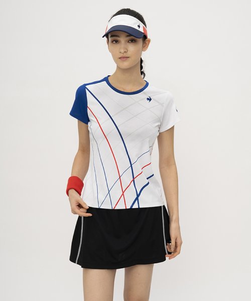 le coq sportif (ルコックスポルティフ)/【クーリング】サンスクリーングラフィックゲームシャツ/ホワイト