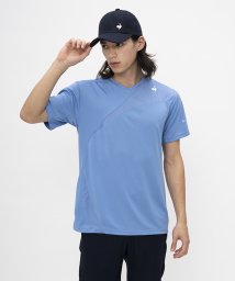 le coq sportif (ルコックスポルティフ)/素材切替ゲームシャツ/ブルー