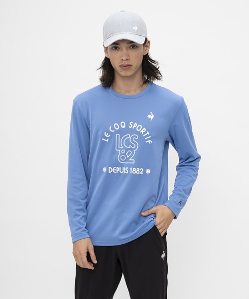 le coq sportif (ルコックスポルティフ)/【汗染み軽減】メッシュ切替長袖シャツ/ブルー