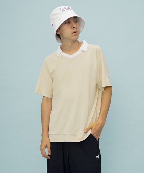 le coq sportif (ルコックスポルティフ)/【UV CUT】衿付き半袖Tシャツ（エールフォルム）/ベージュ