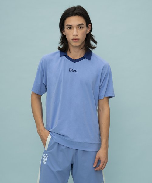 le coq sportif (ルコックスポルティフ)/【UV CUT】衿付き半袖Tシャツ（エールフォルム）/ブルー