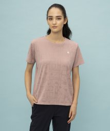 le coq sportif (ルコックスポルティフ)/ジャガードニット 半袖Tシャツ/ピンク