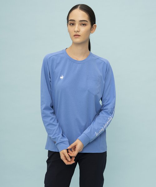 le coq sportif (ルコックスポルティフ)/【肌面ドライ】LCS プリュームニット 長袖Tシャツ（エールフォルム）/ブルー