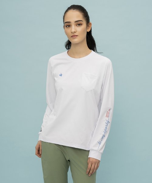 le coq sportif (ルコックスポルティフ)/【肌面ドライ】LCS プリュームニット 長袖Tシャツ（エールフォルム）/ホワイト