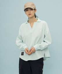 le coq sportif (ルコックスポルティフ)/ヘランカワッフル 長袖スキッパーシャツ/グリーン