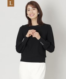 TO BE CHIC(L SIZE)(トゥービーシック Lサイズ)/【L】レーヨンナイロン プルオーバーニット/ブラック