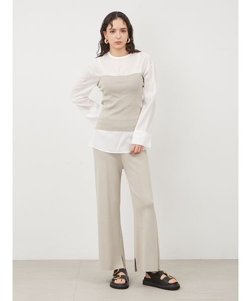 【WEB限定カラー・サイズあり】シアーブラウスニットベアパンツ3点SET 5cm ビスチェ 予めご了承ください わたり幅27 L1372071695 (10450円)