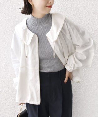 SHIPS WOMEN/* 〈手洗い可能〉リネン レーヨン コーティング スタンド カラー ジップ ブルゾン 24SS ◇/505856019