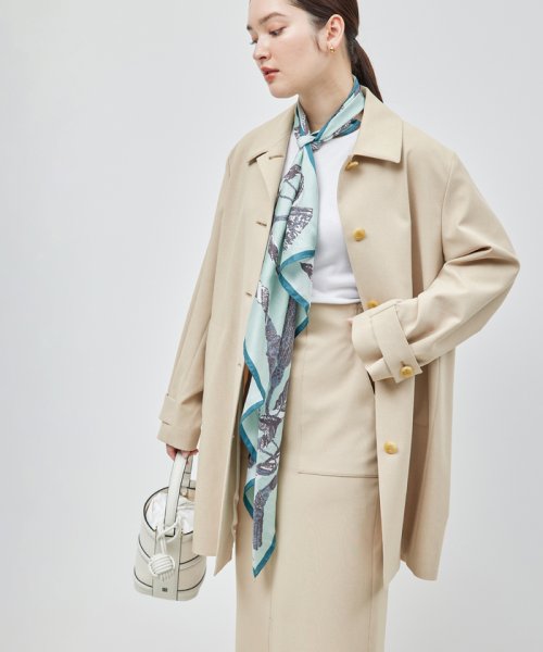 ミドル丈ステンカラーコート《軽量・しわになりにくい・ストレッチ素材》 しわになりにくい 軽量 ストレッチ素材