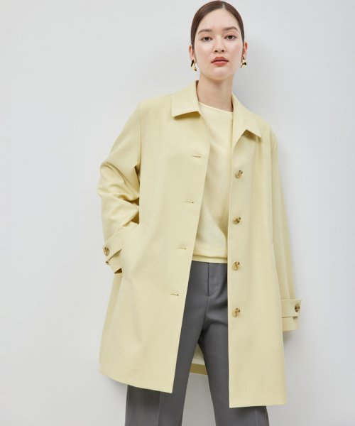 ミドル丈ステンカラーコート《軽量・しわになりにくい・ストレッチ素材》 しわになりにくい 軽量 ストレッチ素材