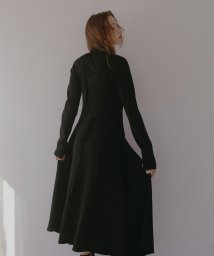 MIELI INVARIANT(ミエリ インヴァリアント)/Slim Flare Lace Up Knit Dress/ブラック