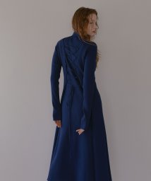 MIELI INVARIANT(ミエリ インヴァリアント)/Slim Flare Lace Up Knit Dress/ブルー