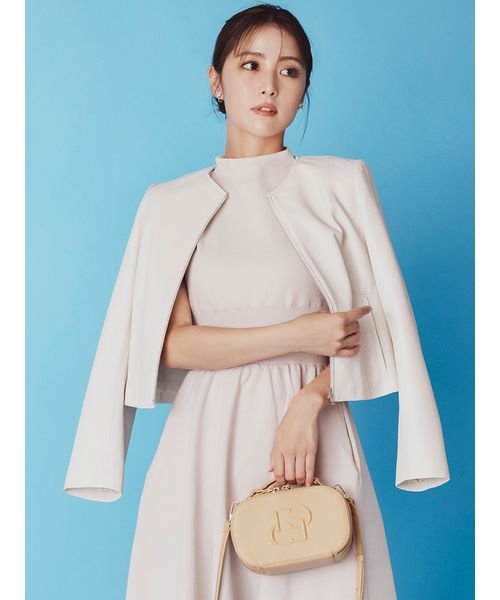 ノーカラーフェイクレザージャケット 予めご了承ください