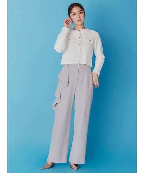 ラッフルディテールワイドパンツ 予めご了承ください