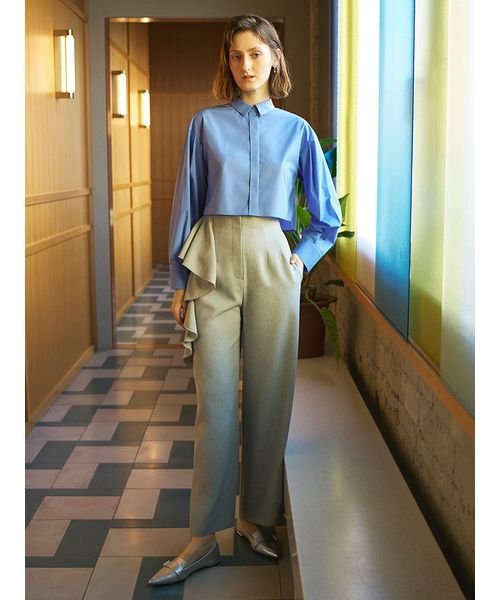 ラッフルディテールワイドパンツ 予めご了承ください