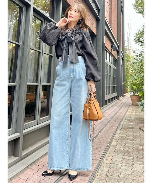 ハイウエストワイドデニムパンツ 予めご了承ください