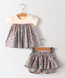 SHIPS KIDS(シップスキッズ)/SHIPS KIDS:70～80cm / フラワー 半袖 セット ロンパース/ピンク