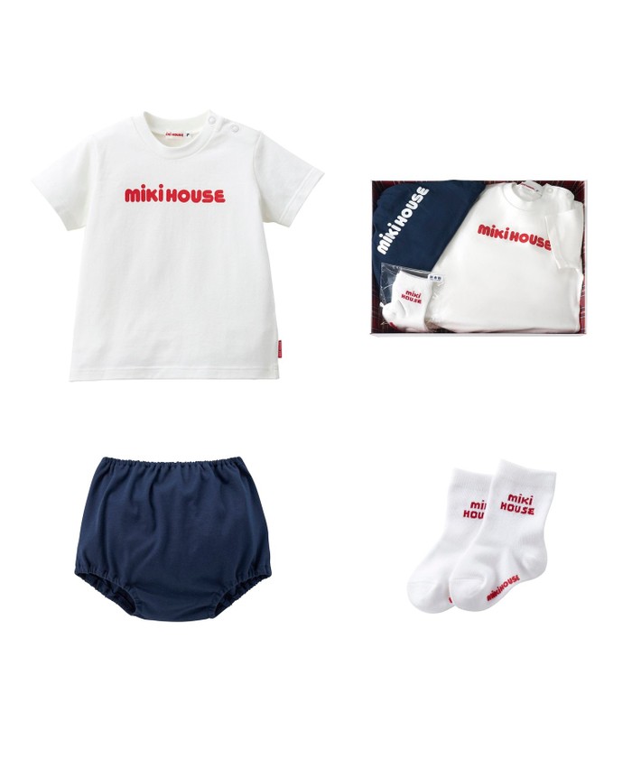 mikihouse 【ミキハウス】 半袖Tシャツセット【BOX付き】 ネイビー フリー(70-90cm) mikihouse 【ミキハウス】 半袖Tシャツセット【BOX付き】 ネイビー フリー(70-90cm)
