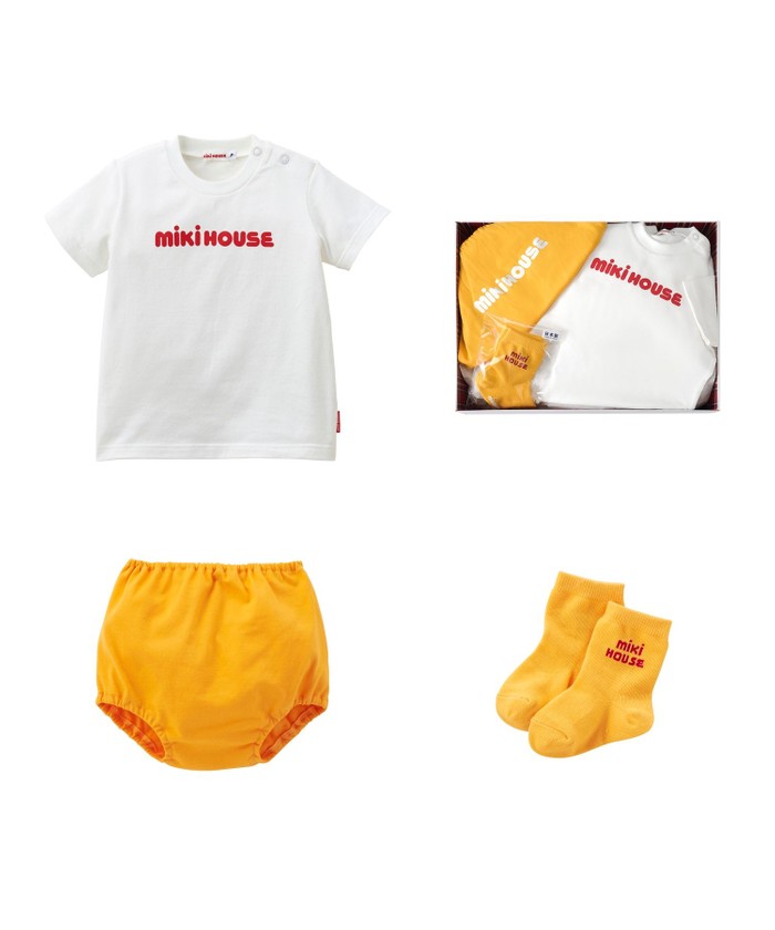 mikihouse 【ミキハウス】 半袖Tシャツセット【BOX付き】 イエロー フリー(70-90cm) mikihouse 【ミキハウス】 半袖Tシャツセット【BOX付き】 イエロー フリー(70-90cm)