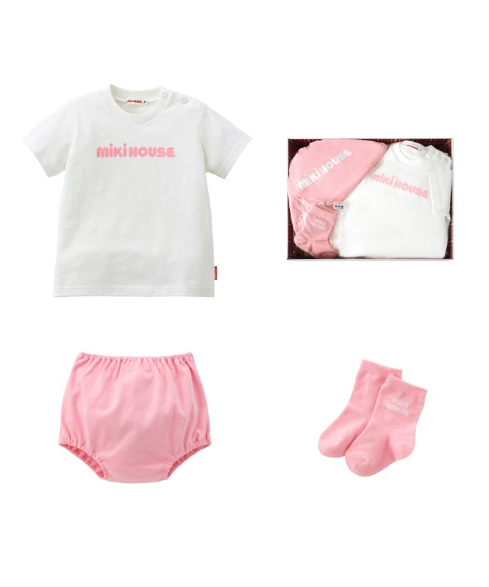 mikihouse 【ミキハウス】 半袖Tシャツセット【BOX付き】 ピンク フリー(70-90cm) mikihouse 【ミキハウス】 半袖Tシャツセット【BOX付き】 ピンク フリー(70-90cm)