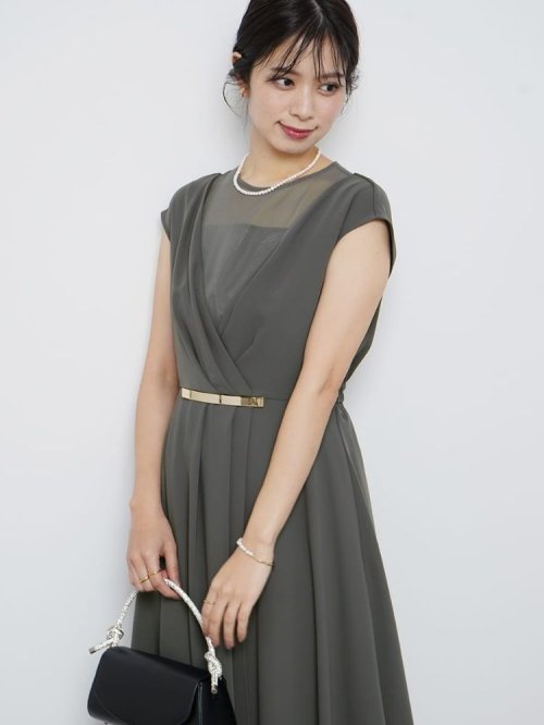 アクセントゴールドドレス×レースパンツセットアップ(505856764  