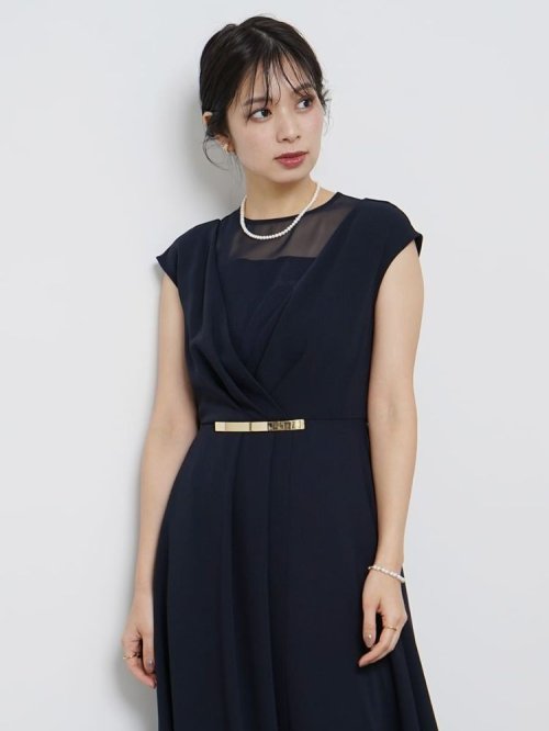 アクセントゴールドドレス×レースパンツセットアップ(505856764  