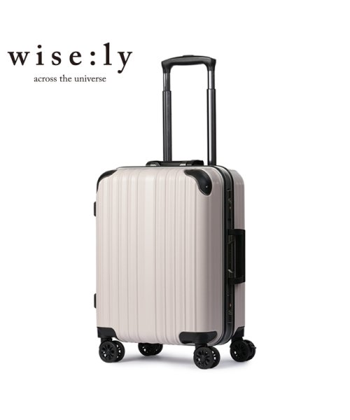 wise:ly(ワイズリー)/ワイズリー スーツケース 機内持ち込み Sサイズ 34L 軽量 小型 フレームタイプ キャスターストッパー wise:ly wisely 338－2080/ベージュ