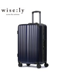 wise:ly(ワイズリー)/ワイズリー スーツケース Mサイズ 60L 軽量 中型 フレームタイプ キャスターストッパー キャリーケース wise:ly wisely 338－2081/ネイビー