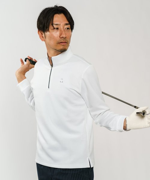 LANVIN SPORT(ランバン スポール)/ハーフジップ長袖シャツ/ホワイト